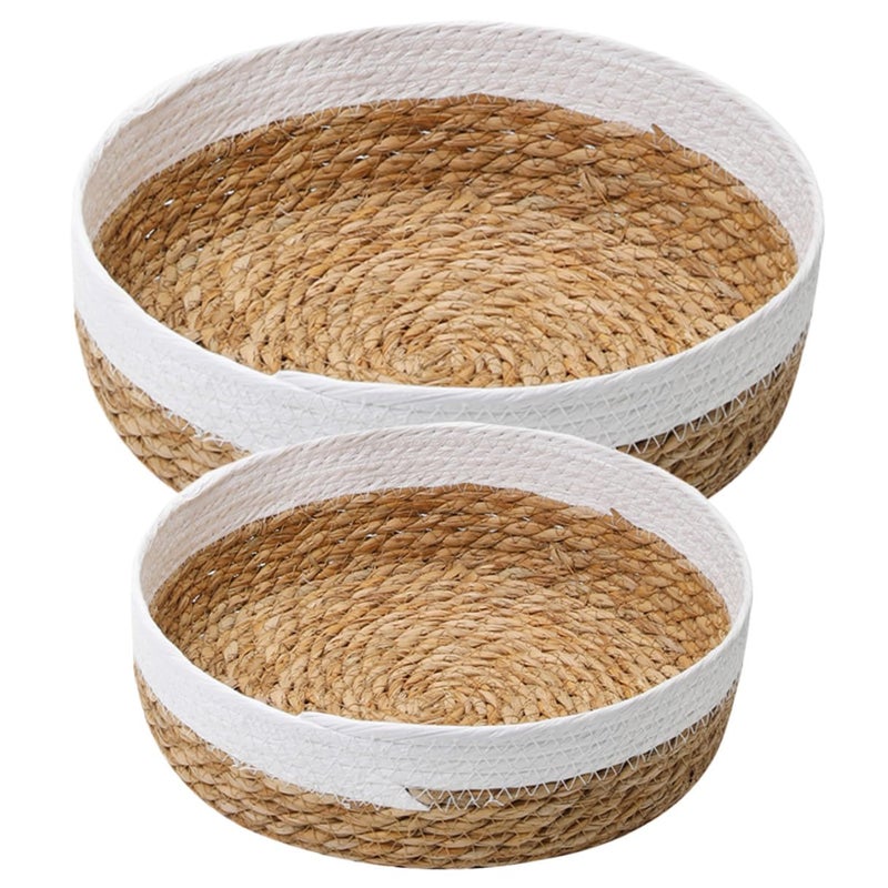 Woven Basket Set Medium And Small Straw Rope Storage For Kitchen Fruit Picnic - Image 2