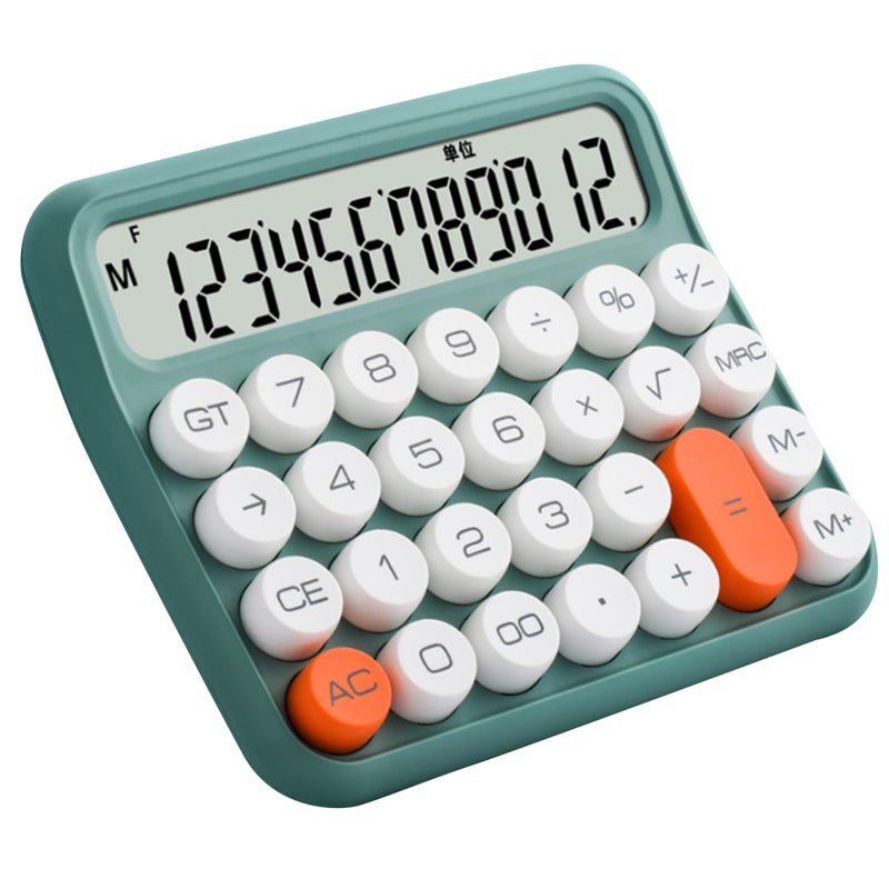 12 Digit Calculator Olive Green Large LCD Display Big Button Standard - Image 2
