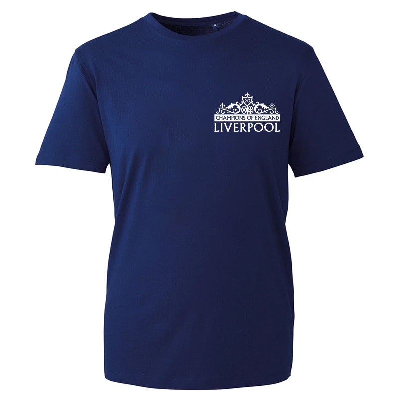 Champions Of England Liverpool Printed Loose T-Shirt Men And Women Casual Short Sleeve - Image 1