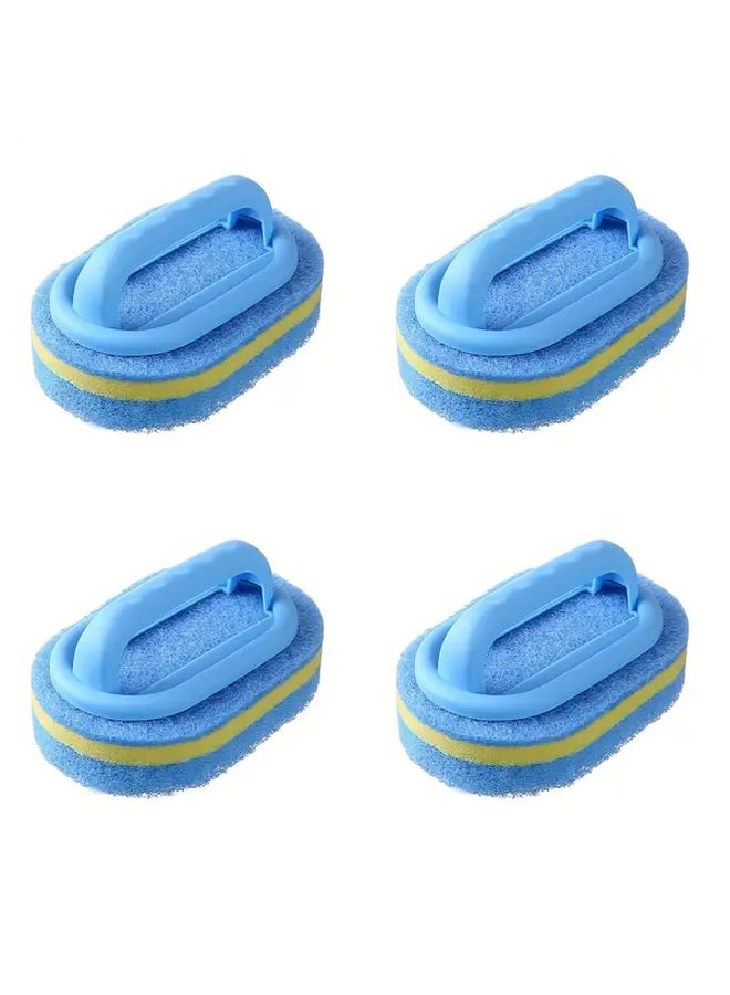4pcs Sponge Eraser Tub And Tile Cleaner With Handle Powerful Scrubber - Image 1