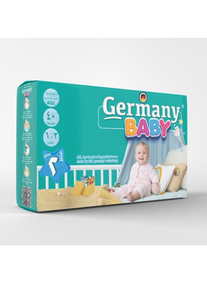 germany baby diapers 40pcs, size 2,  3kg : 6kg