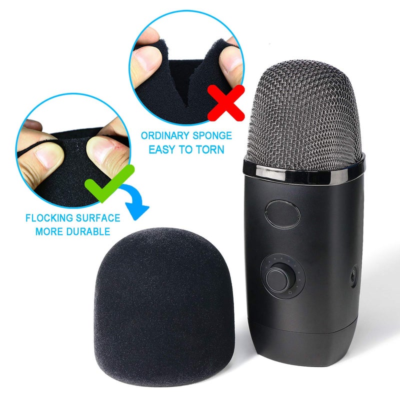 YOUSHARES Pop Filter for Blue Yeti X Mic - Foam Microphone Windscreen Cover with Velvet-like Fabric Covering to Reduce Mic Noises by YOUSHARES - Image 5