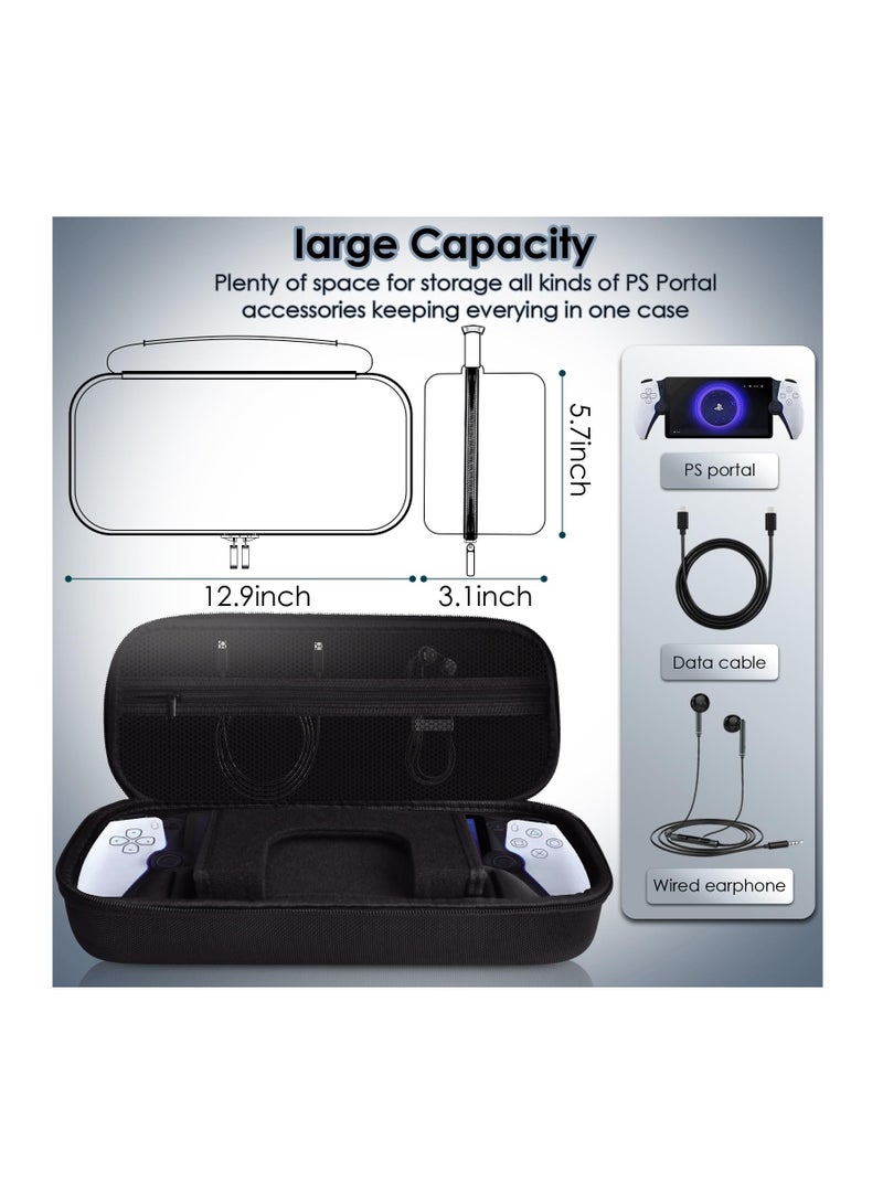 PS Portal Carrying Case, Hard Eva Shell Compatible with PlayStation Portal Remote Player, Protective Case Cover with Protector Screen for PlayStation Portal (Nylon) - Image 3