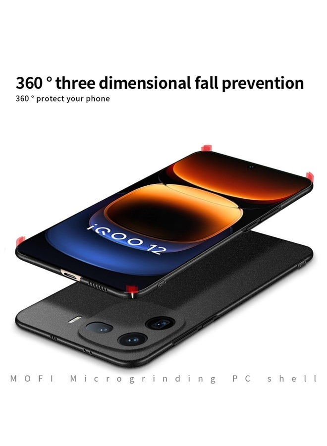 HuHa Case Cover For vivo iQOO 12 Pro MOFI Fandun Series Frosted PC Ultra-thin All-inclusive Phone Case(Gray) - Image 3