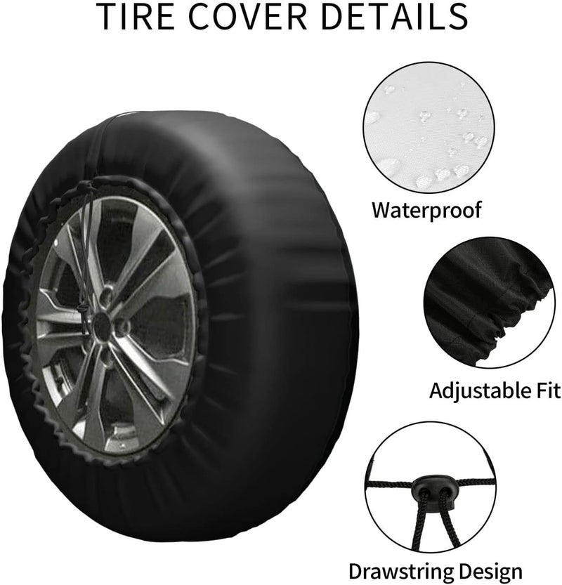 Sumsive Camping Rules Spare Tire Cover for RV Trailer Camper RV Spare Tire Cover Waterproof Spare Tire Wheel Cover for Travel Trailer,RV,SUV Camper Tire Cover Protectors 15" - Image 4