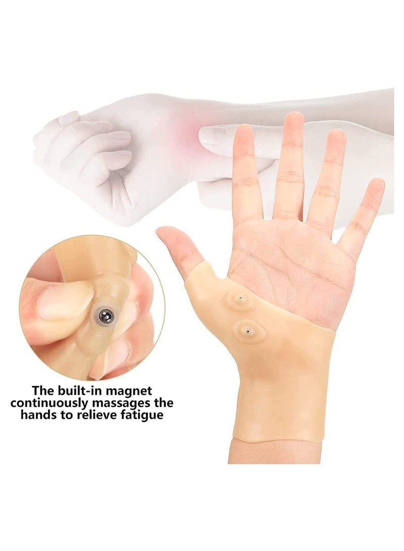 Excefore Thumb Braces, 6 Pieces Thumb Spica Splint Gel Wrist Support Braces Waterproof Magnetic Wrist Brace Arthritis Thumb Silicone Glove Protector Elastic Wrist Sleeves - Image 5