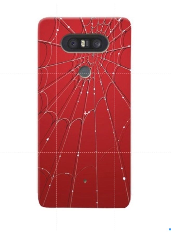 Thermoplastic Polyurethane Spider Web Pattern Case Cover For LG Q8 Red