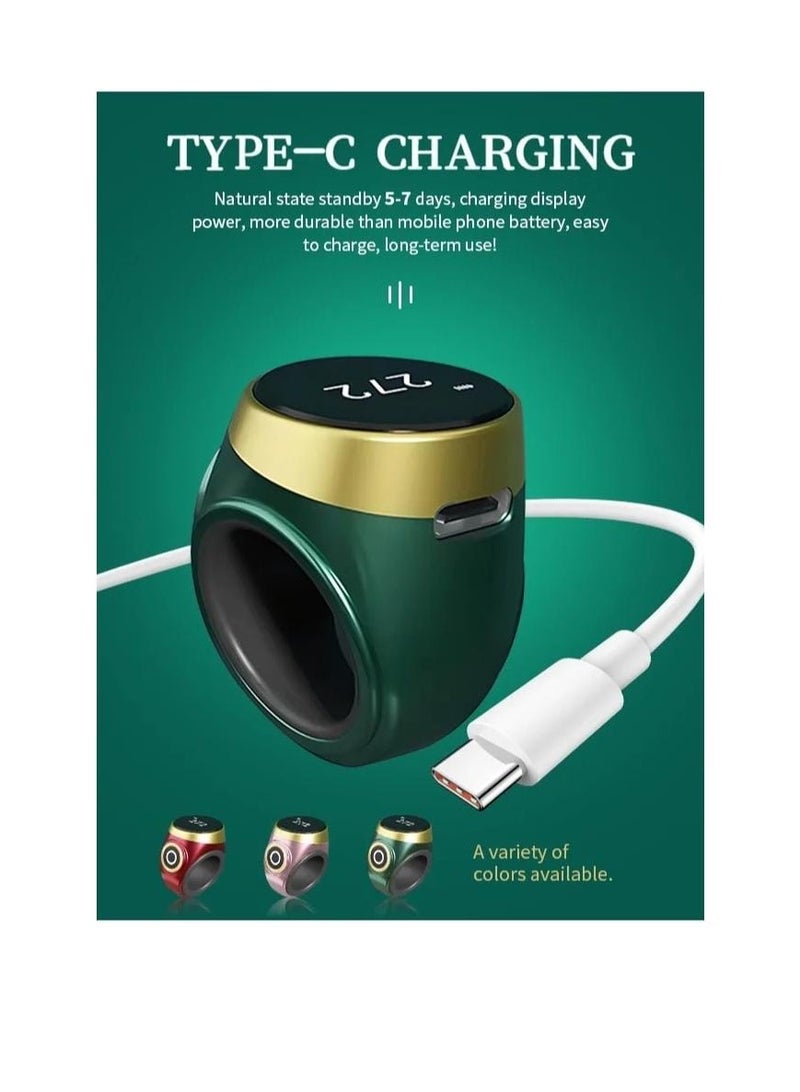 خاتم التسبهي الذكي، 3 مقاسات (18 ملم، 20 ملم، 22 ملم) صلاة المسلمين، تذكير بمواقيت الصلاة، خاتم ذكي - Image 4