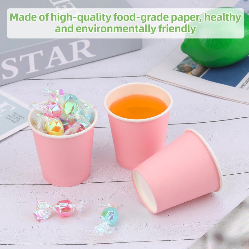 Wuadua 100 Pack 3 oz Paper Cups Bathroom cups  Espresso Cups  Small Paper Cups for Mouthwash  Snacks  Suitable for Family  Party  Picnic(Pink) - Image 4