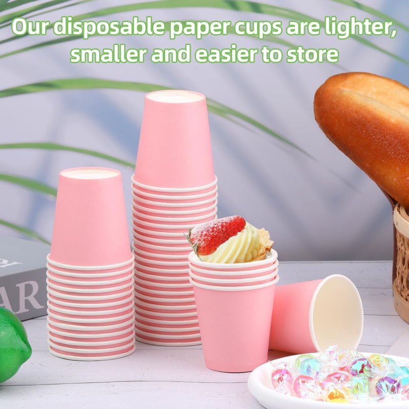 Wuadua 100 Pack 3 oz Paper Cups Bathroom cups  Espresso Cups  Small Paper Cups for Mouthwash  Snacks  Suitable for Family  Party  Picnic(Pink) - Image 5