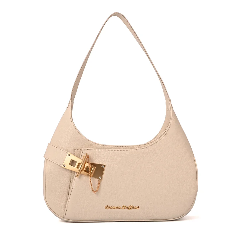 كارمن ستيفنز حقيبة هوبو بقفل ذهبي من الحرير