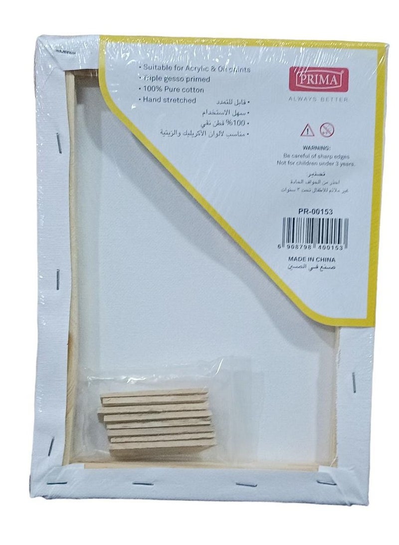 PRIMA Cotton Artist Canvas Board White 18*24 cm - Image 2