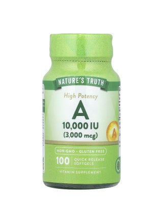 Nature's Truth, Vitamin A, High Potency , 10,000 IU (3,000 mcg), 100 Quick Release Softgels - pzsku/ZE1E163CFF1FEFBA6065DZ/45/_/1743072896/d4265d36-979b-481d-ba5c-6cd94c95e4c3