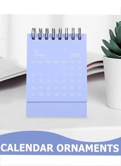 GMORO Mini Desktop Calendar, 2024-2025 - Juli 2024 to Dec 2025 Small Desktop Calendar Standing Flip Calendars Thick Paper Twin-Wire Binding with Stickers for Home Office School  - Image 3