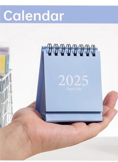 GMORO Mini Desktop Calendar, 2024-2025 - Juli 2024 to Dec 2025 Small Desktop Calendar Standing Flip Calendars Thick Paper Twin-Wire Binding with Stickers for Home Office School  - Image 4