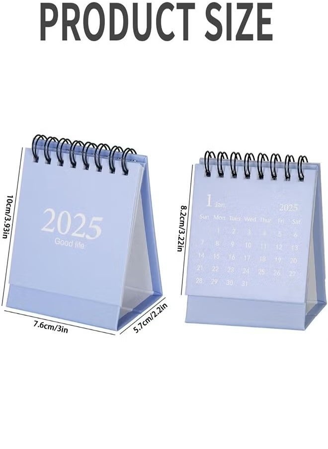 GMORO - Mini Desktop Calendar, 2024-2025 - Juli 2024 to Dec 2025 Small Desktop Calendar Standing Flip Calendars Thick Paper Twin-Wire Binding with Stickers for Home Office School - Image 1