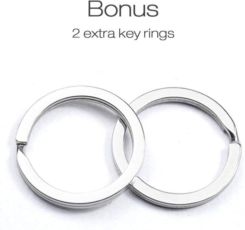 Lancher Key Chain with (2 Extra Key Rings and Gift Box) Heavy Duty Car Keychain for Men and Women - Black - Image 4