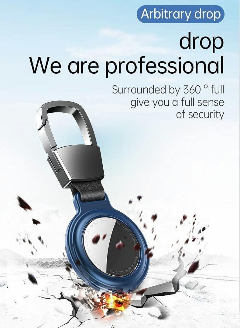 KASTWAVE حامل AirTag، حامل AirTags مع سلسلة مفاتيح متوافق مع غطاء Apple AirTag 2-Pack - Image 3