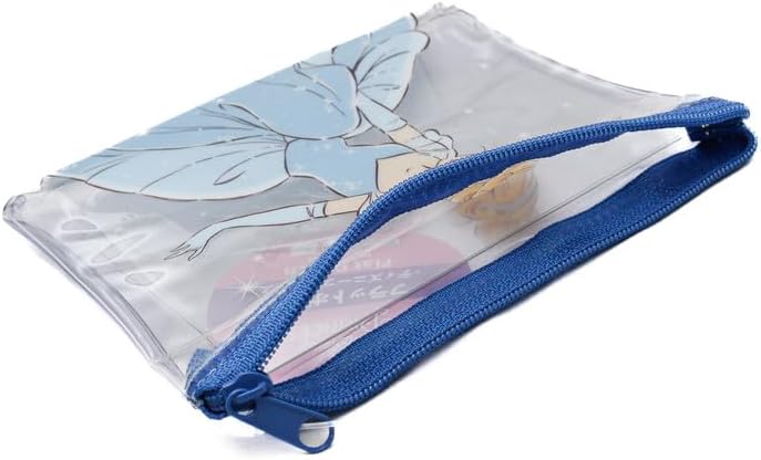 DAISO Disney Princess Flat Pouch | Blue | Small Zip Storage Bag for Stationery & Accessories - Image 1