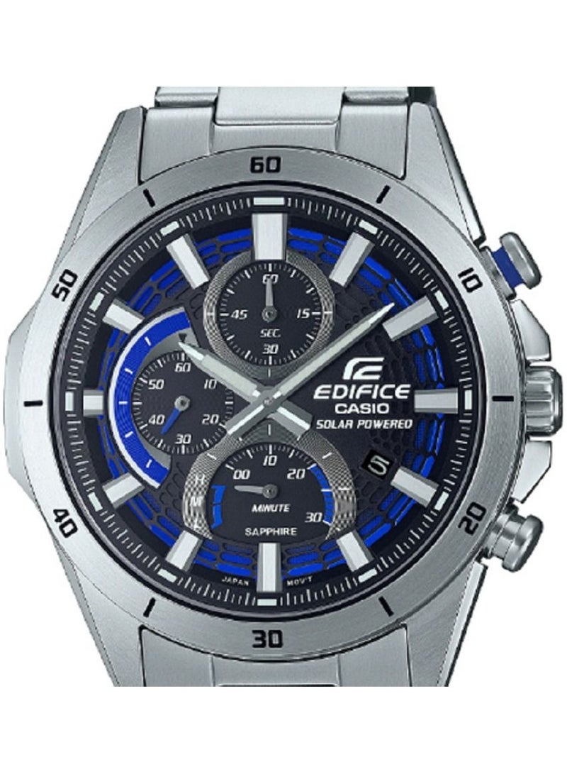 Casio  Men Watch Edifice Analog Slim Line Sapphire Crystal Blue Dial Stainless Steel Band EFS-S610D-1AVUDF. - Image 3