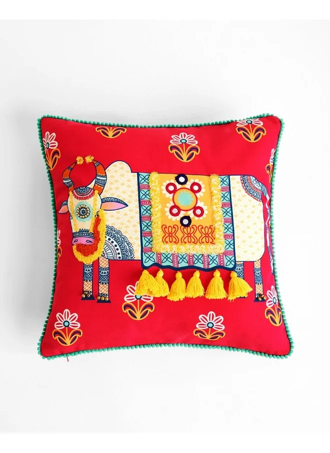 Chumbak Moo-s like Jagger Kutch Cushion Cover, 16"