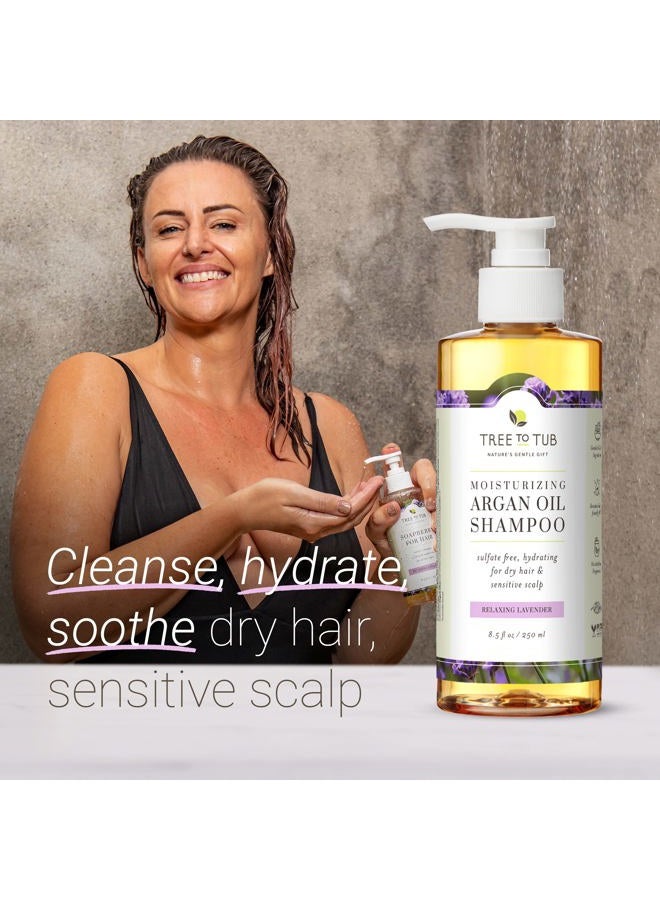 Tree to Tub Lavender Dry Hair Shampoo for Sensitive Scalp - Gentle Hydrating Dry Scalp Shampoo for Women & Men, Moisturizing Sulfate Free Shampoo w/Organic Argan Oil, Chamomile, All Natural Aloe Vera - Image 2