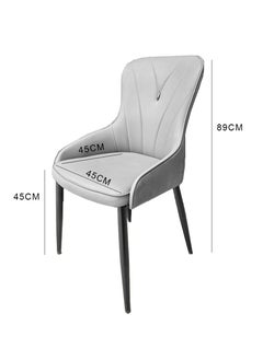 LANNY Jeffcoco Furniture PU Leather Modern Design Dining Chair, Comfortable Seat Kitchen Furniture, Grey 1 piece  - Image 2