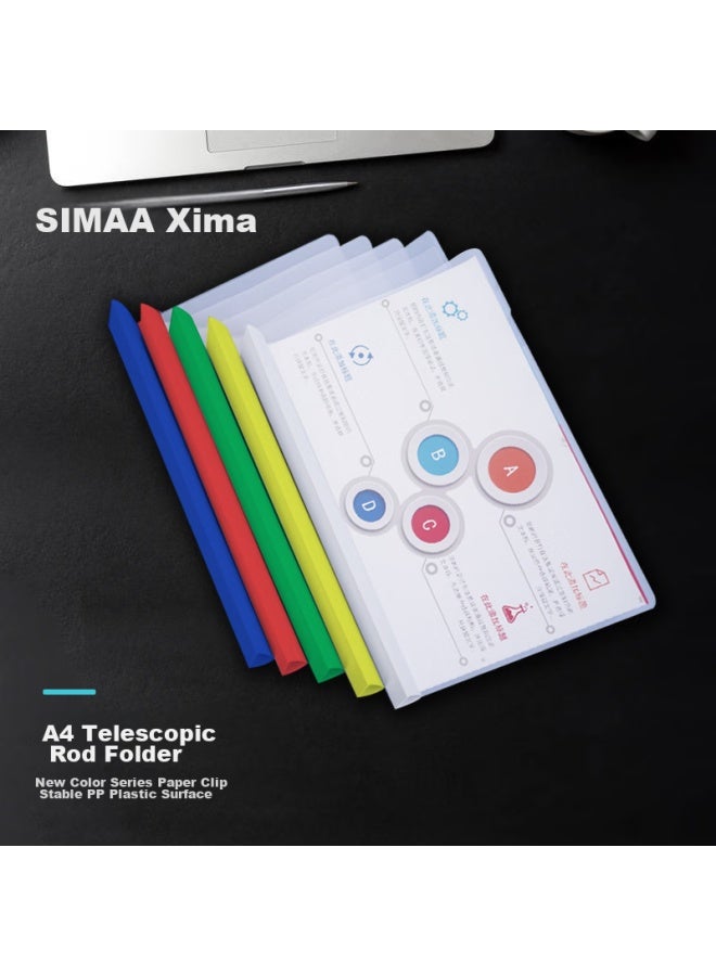 Simaa A4 Transparent Lever Arch File/slide Bar File/report Folder/doent Folder, 25mm Wide Spine, Resume Report Folder, Student Exam Storage, Colorful, 5-pack 6152 - Image 2