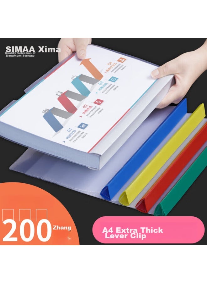 Simaa A4 Transparent Lever Arch File/slide Bar File/report Folder/doent Folder, 25mm Wide Spine, Resume Report Folder, Student Exam Storage, Colorful, 5-pack 6152 - Image 1