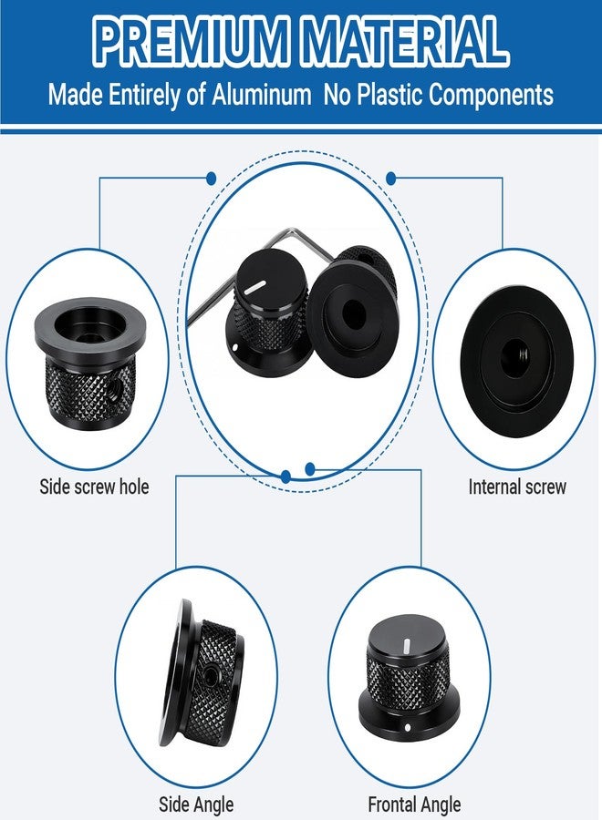 DROK Aluminium Potentiometer Knobs 6mm - Pack of 2 Black Guitar Knobs for Bass/Guitar/AMPS/Preamps with Set Screw and Allen Wrench - Image 3