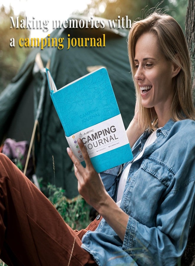 JUBTIC Camping Journal and RV Travel Log Book, A5 Adventure Journal for 25 Camping, Hiking Journal, Family Travel Books Camper Essentials Camping Gifts for Women-Dark Green - Image 5