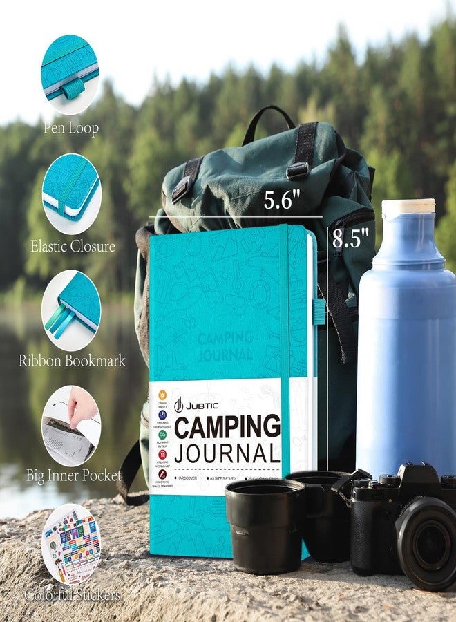 JUBTIC Camping Journal and RV Travel Log Book, A5 Adventure Journal for 25 Camping, Hiking Journal, Family Travel Books Camper Essentials Camping Gifts for Women-Dark Green - Image 2