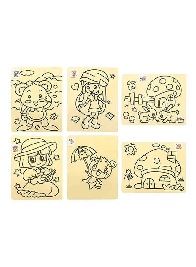 نيبمينينت مجموعة فن التقشير واللصق للرسم على الرمال بتصميم مضحك يمكنك استخدامها بنفسك مكونة من 6 قطع 27.5 x 20.5Ø³Ù†ØªÙŠÙ…ØªØ± - Image 1