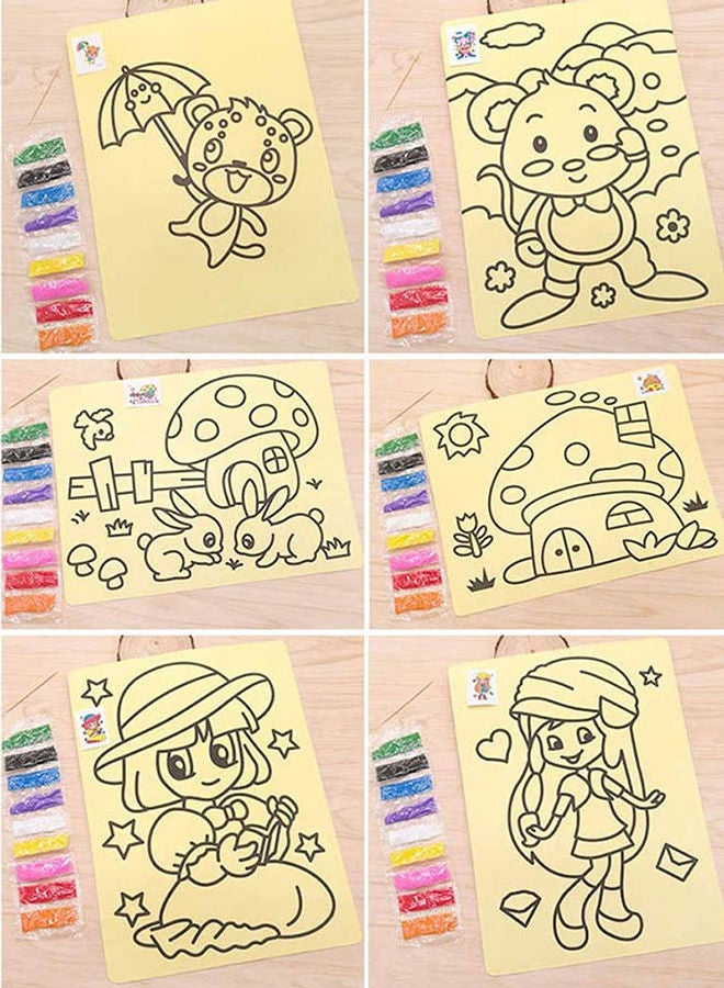 نيبمينينت مجموعة فن التقشير واللصق للرسم على الرمال بتصميم مضحك يمكنك استخدامها بنفسك مكونة من 6 قطع 27.5 x 20.5Ø³Ù†ØªÙŠÙ…ØªØ± - Image 3