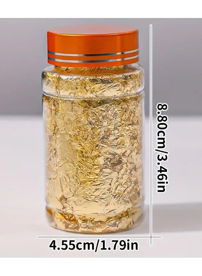 LANGMANNI 1 Box Nail Glitter Sequins, Shiny Ultra-thin Golden Foil Nail Art Design Acrylic Nail Glitter Set for DIY Manicure Decoration - Image 2