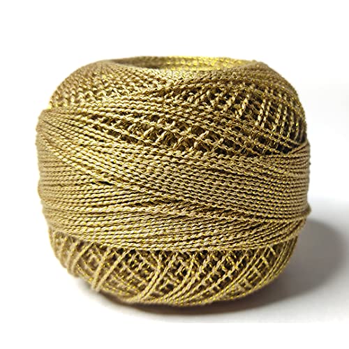 Adikala Metallic Cotton Tatting Shuttle, Crochet Dori Balls for Knitting, Weaving, Embroidery and Craft Making_(Set of 4)- 100GMS (Golden) - Image 2