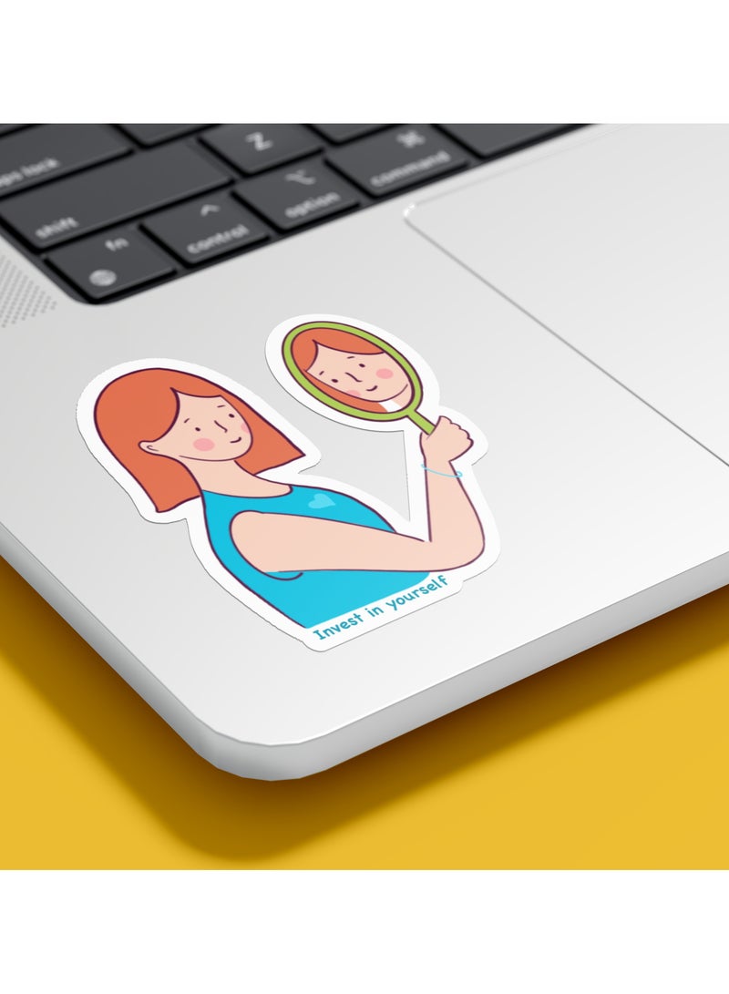 Boomah Accessories 1-Piece Creative Motivation Girl Power Waterproof Vinyl Stickers, Self Love for Laptop , Mobile , Mug , Skateboard , Guitar for kids, adult , girls, nursery 8x6cm - Image 1