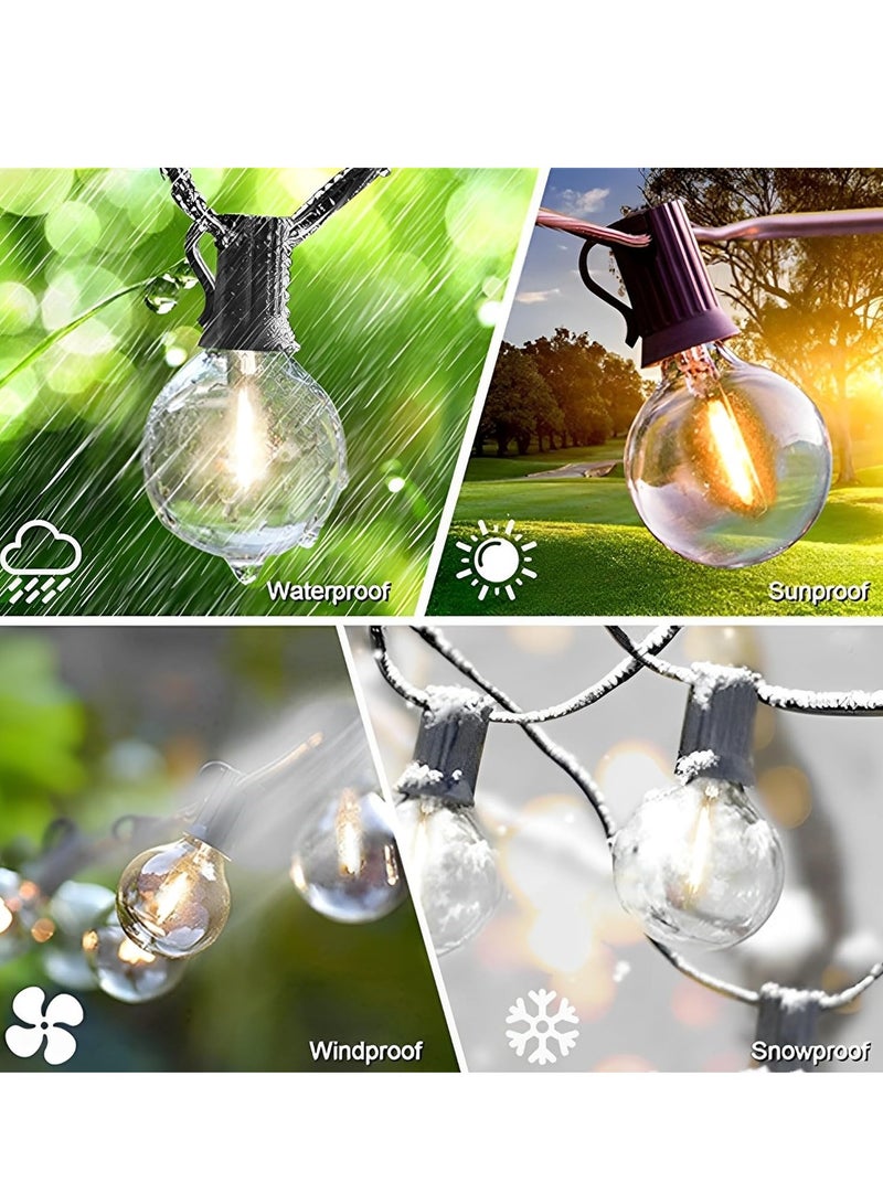 𝐅𝐅𝐃 Outdoor String Lights 25FT with 25+2 Shatterproof G40 LED Bulbs – Waterproof, Connectable, Energy-Efficient Patio Lights for Garden, Wedding, Party & Christmas Decor - Image 5