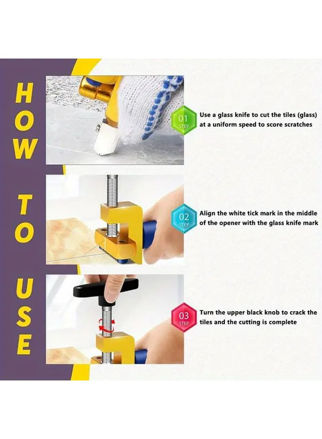 Silvery 2 in 1 Glass and Tile Splitter Precise Cutting Tool for DIY Home Renovation - Image 3