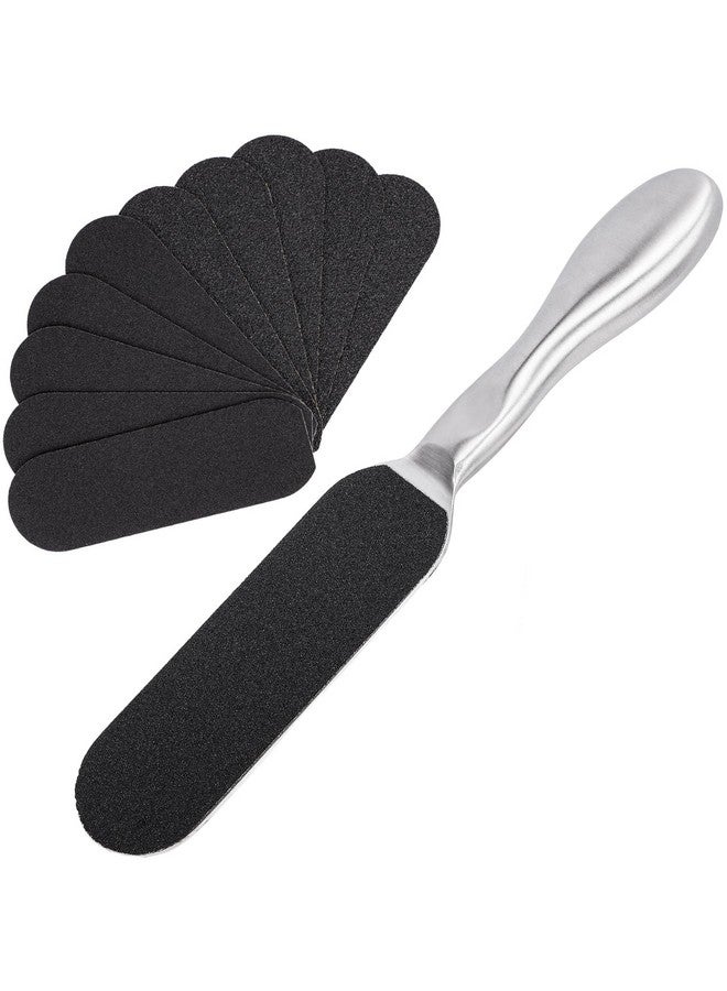 Biutee Foot File For Dead Skin Pedicure Foot Files Callus Remover Professional Sandpaper Pedicure Tools Reusable Stainless Steel Double Sided Foot Rasp Foot Scrubber Pedicure With 12 Replaceable Pads - Image 1