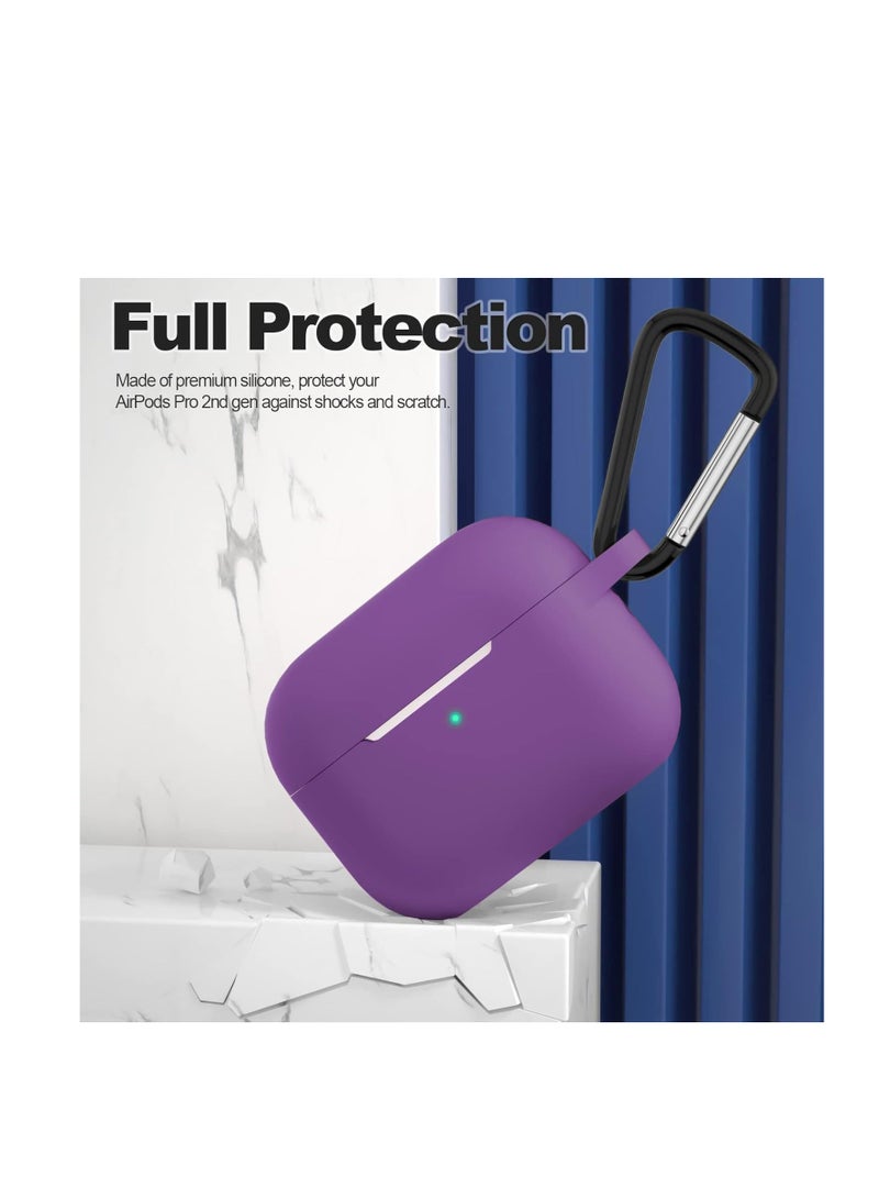 Silicone Case Cover Compatible with Apple AirPods Pro, Protective Soft Case with Carabiner for Airpods Pro 2 - Image 2