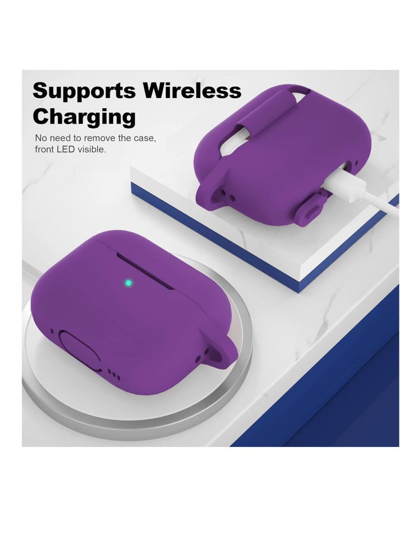 Silicone Case Cover Compatible with Apple AirPods Pro, Protective Soft Case with Carabiner for Airpods Pro 2 - Image 3