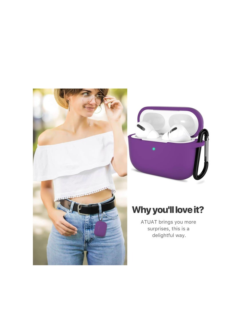 Silicone Case Cover Compatible with Apple AirPods Pro, Protective Soft Case with Carabiner for Airpods Pro 2 - Image 4