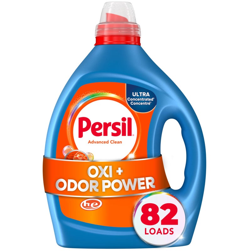 Persil Advanced Clean Oxi+Odor Power, Liquid Laundry Detergent, High Efficiency (HE), Deep Stain Removal, Ultra Concentrated, 82.5 fl oz, 82 Loads - Image 1