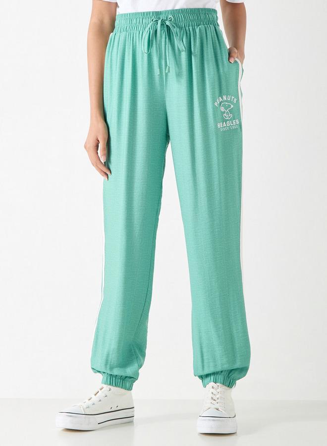 SP Characters Peanuts Print Joggers with Drawstring Closure and Pockets - Image 1