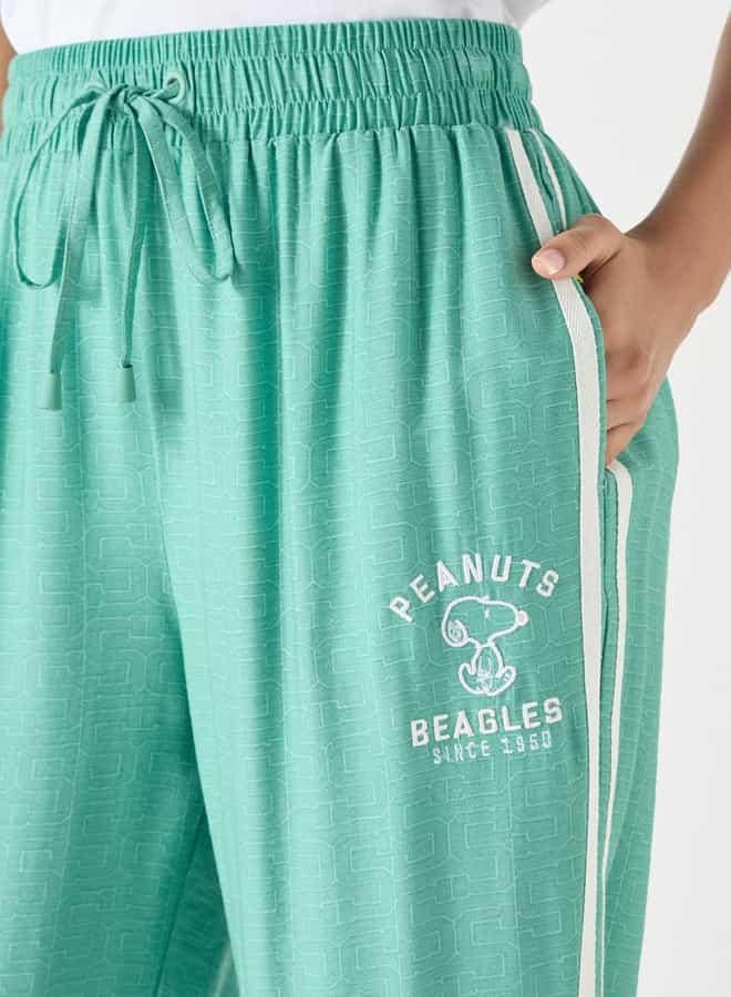 SP Characters Peanuts Print Joggers with Drawstring Closure and Pockets - Image 4