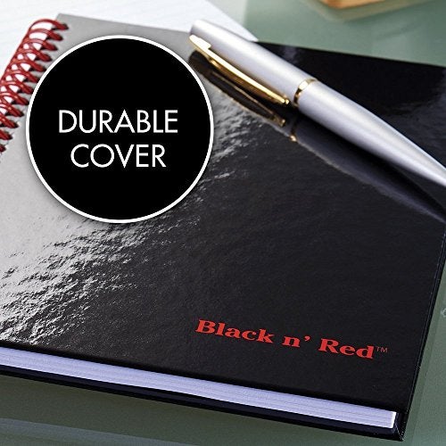 Black n' Red Twin Wire Hardcover Notebook, 8-1/4" x 5-7/8", Black/Red, 70 Ruled Sheets, Sold as 5 Pack (L67000) - Image 5