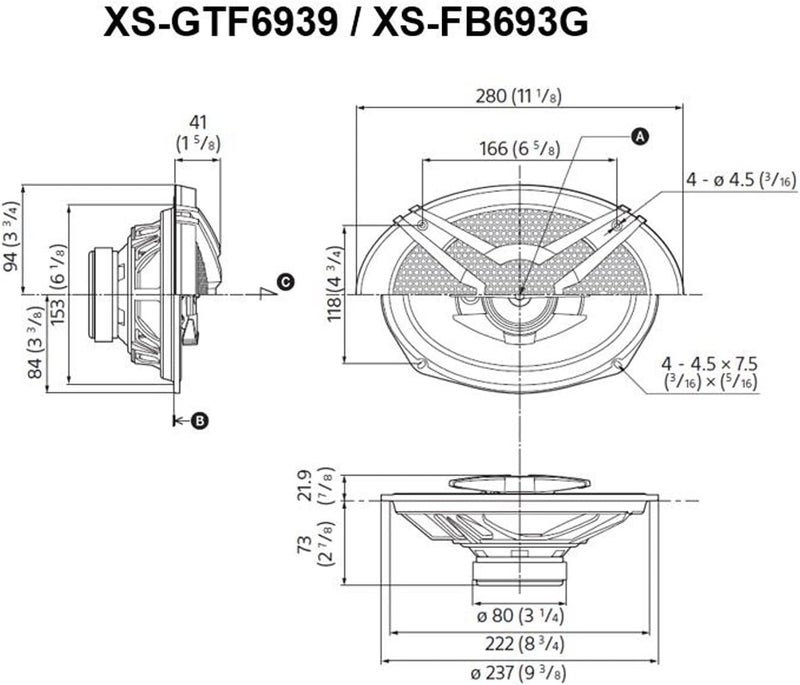 Sony Demand fit global economical quality Sony XS-GTF6939 6 x 9 Inch 3-Way Coaxial Speakers with 420 Watts Maximum Power (Black, Pack of 2) Market mainstream color picks - Image 3