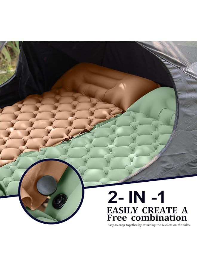 Generic Sleeping Pad For Camping Inflatable Camping Mat Ultralight Air Mattress Built In Foot Pump Backpacking Sleeping Pad Compact Sleeping Mats For Camping、Hiking、Traveling (Forest Green)  - Image 5
