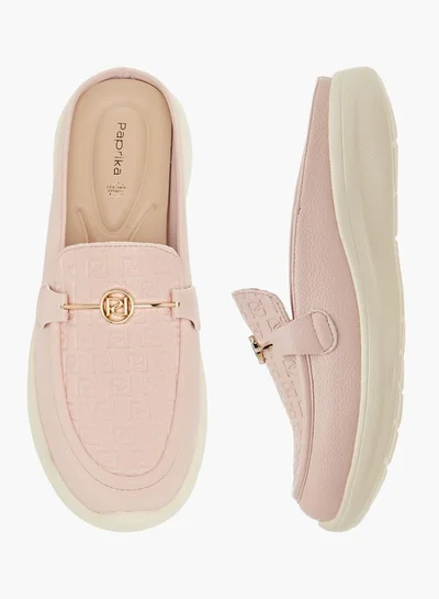 Paprika Women Monogram Embossed Slip-On Mules
